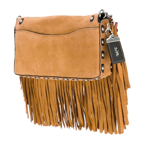 SOLD⛔️Authentic Coach 1941 Suede fringe Leather magnetic flap Crosby - Picture 8 of 8